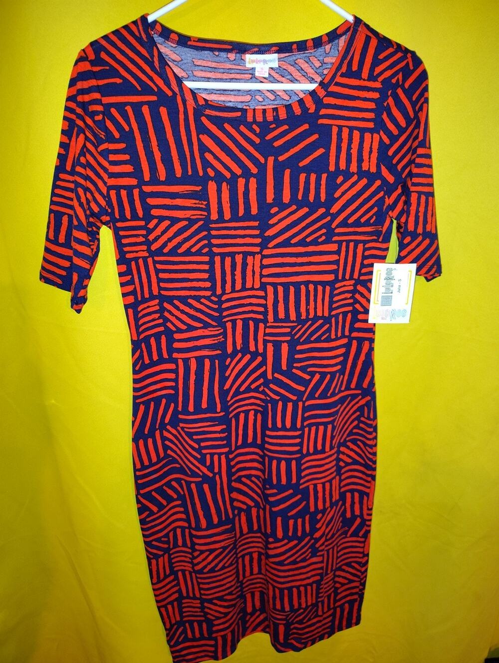 Lularoe Julia Women's Pullover Dress Sz Small S NWT Rockin Black Red Stripe New